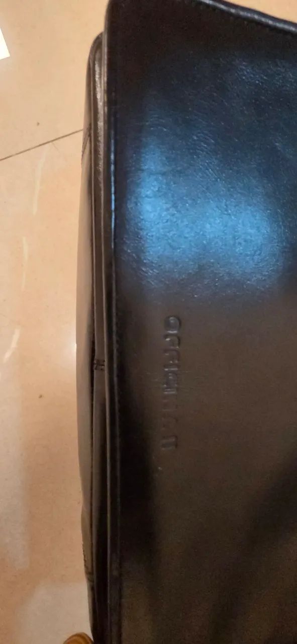 Bolsa de couro legítimo preta - Foto 4