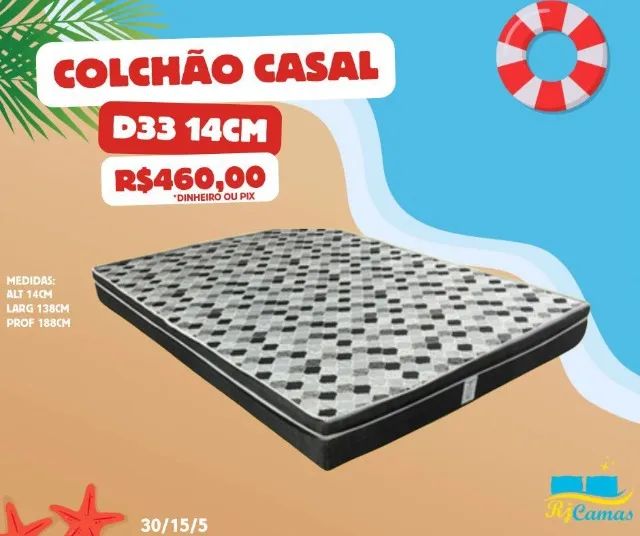 Colchão casal D33 (Pague na entrega)