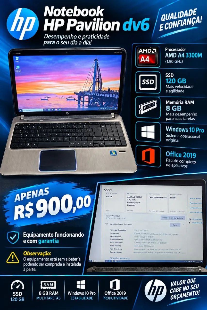 Notebook HP Pavilon dv6