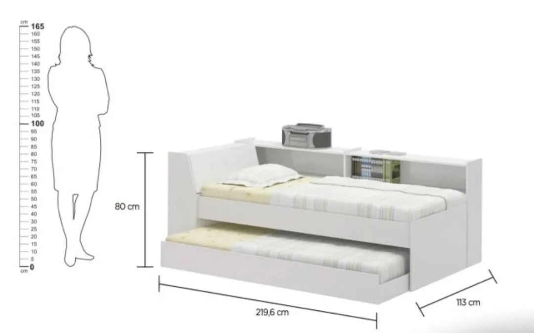 Bi-cama infantil com prateleira - Foto 2