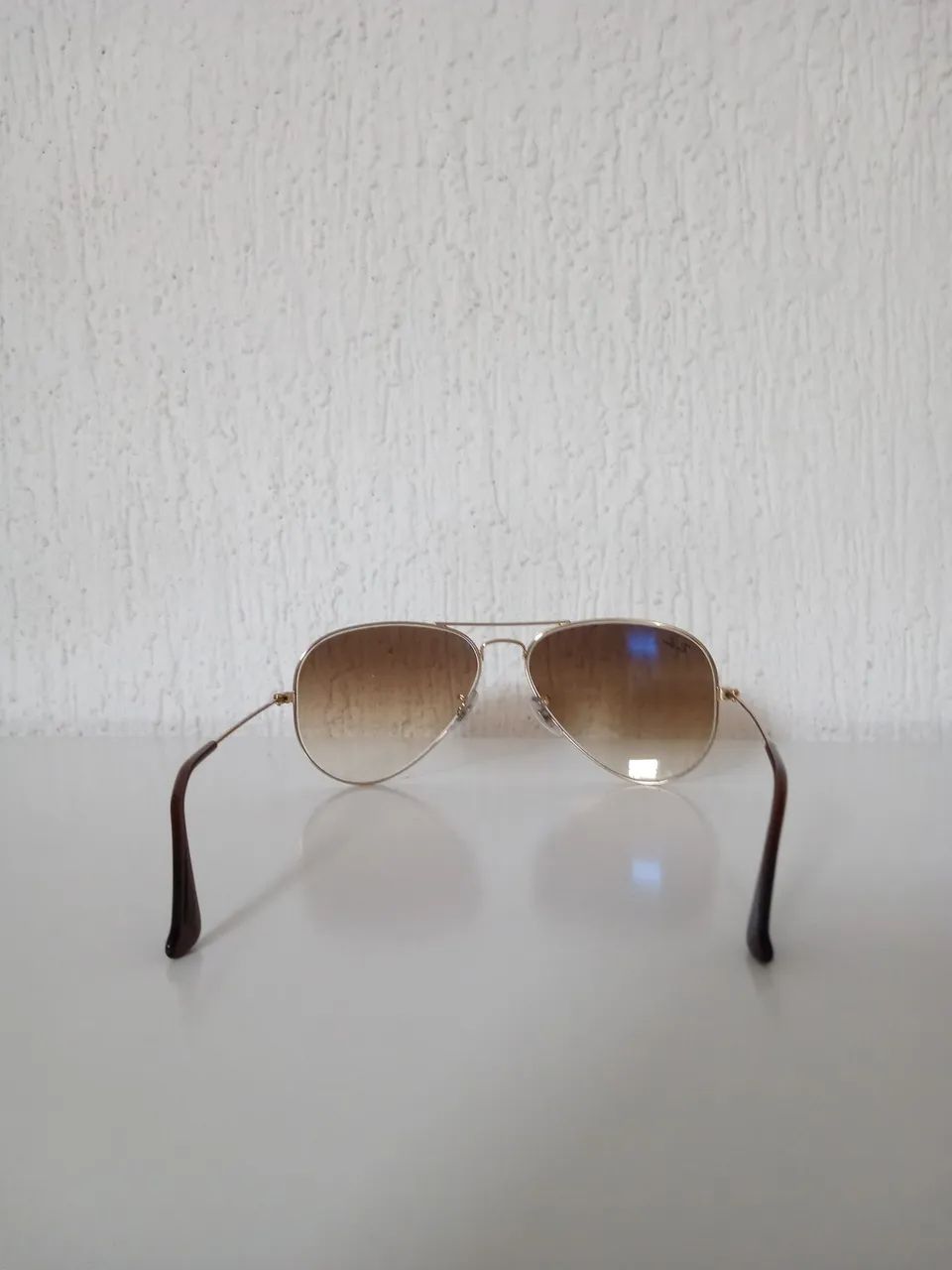Óculos Aviador Ray-Ban Marrom Degradê  - Foto 4