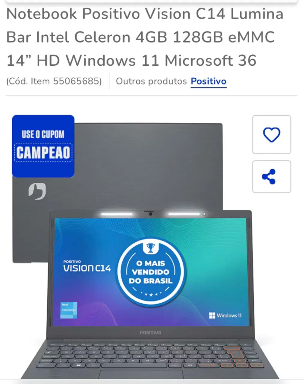 Notebook Positivo novo