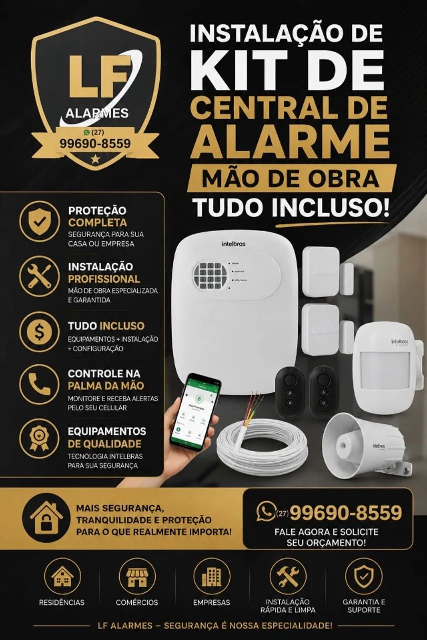 Kit Sistema de Alarme . Mão de Obra Inclusa