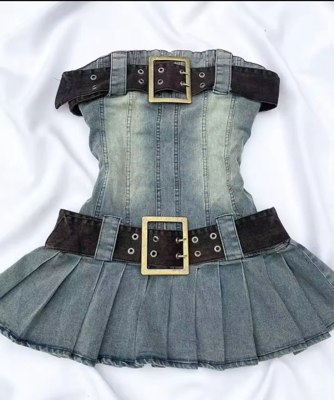 vestido jeans pregado y2k - Foto 2