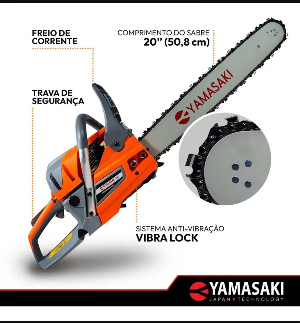 タマキ Motosserra A Gasolina Yamasaki My-62 Cor Laranja - Ferramentas de