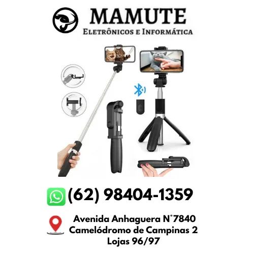 Bastão Tripé Bluetooth Mini 360º  Pau de Selfie 3 em 1 Celular