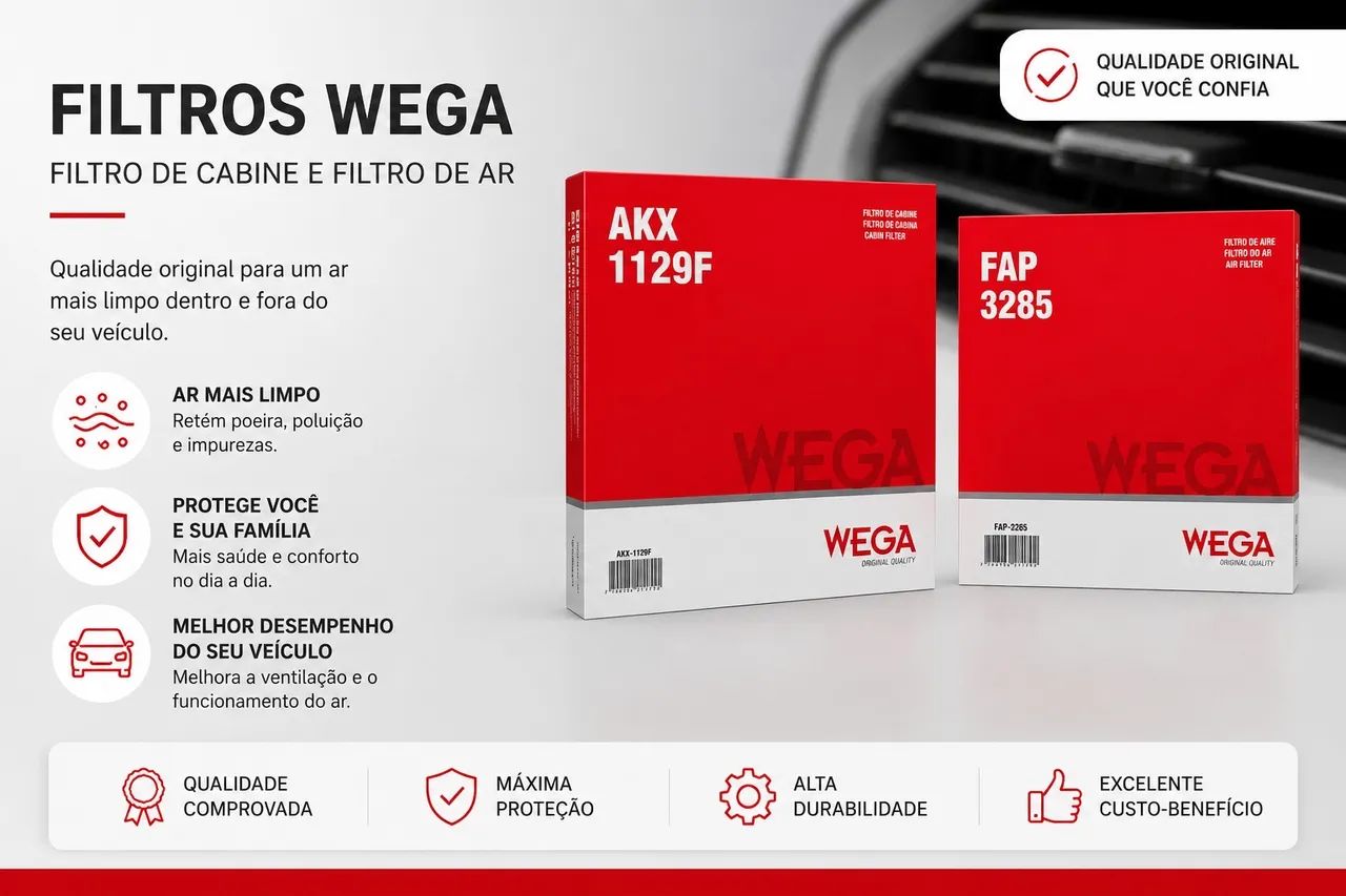Kit Filtros WEGA - Ar + Cabine - Foto 2