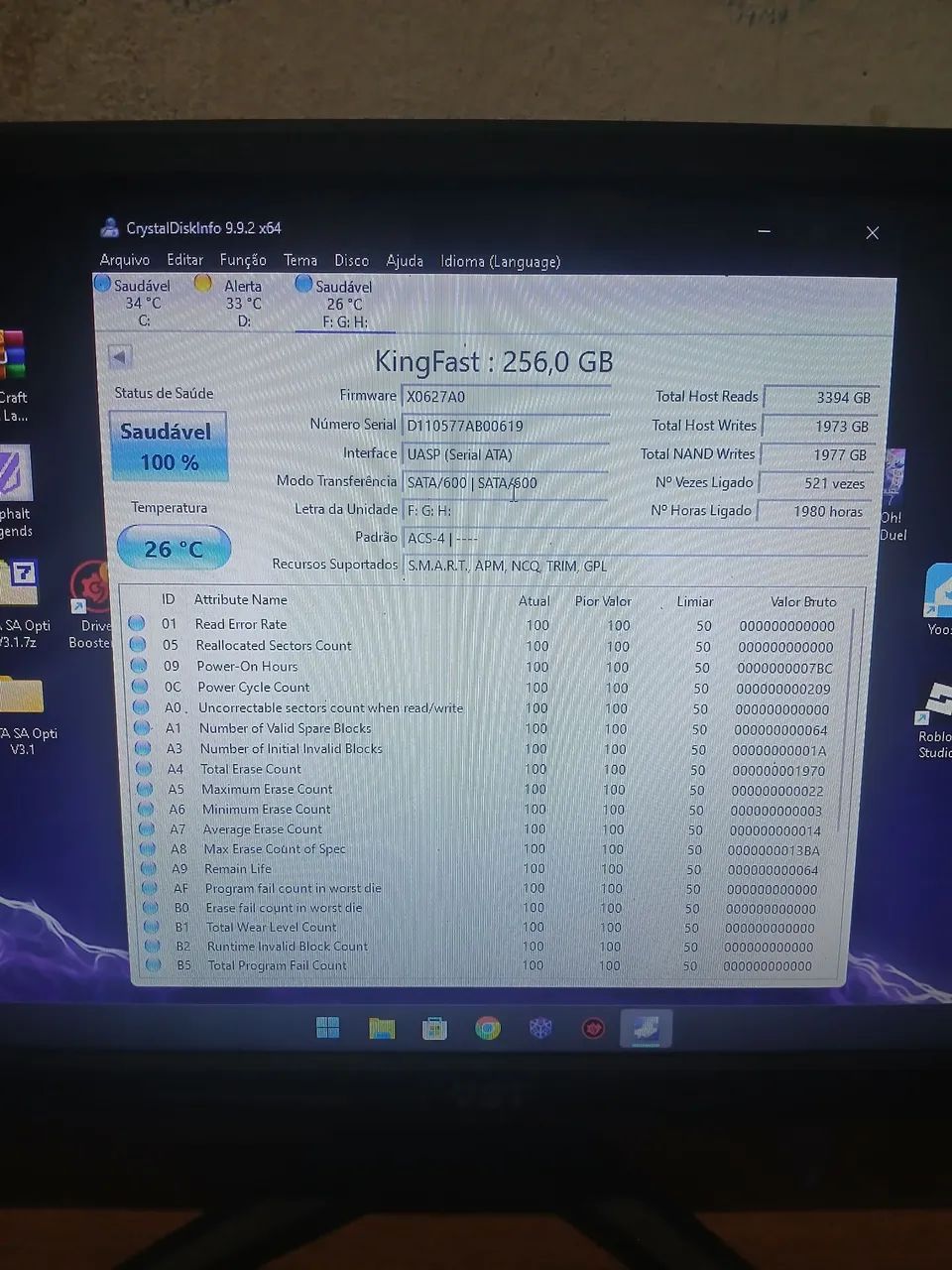SSD KingFast 256GB SATA III 2.5? - Rápido e Testado - Foto 2