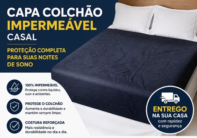 Protetor Colchão Casal Impermeável com Elástico