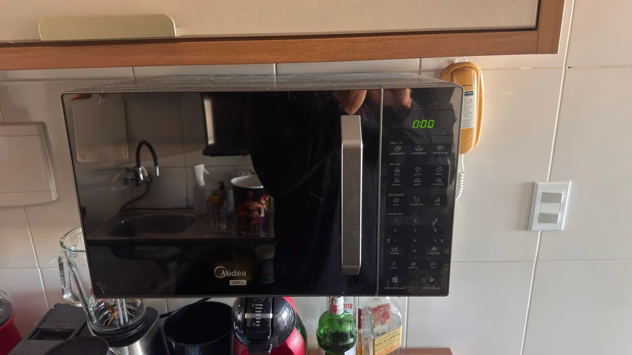 Micro-ondas 35l grill prata espelhado midea mxga35s1/mxga35s2