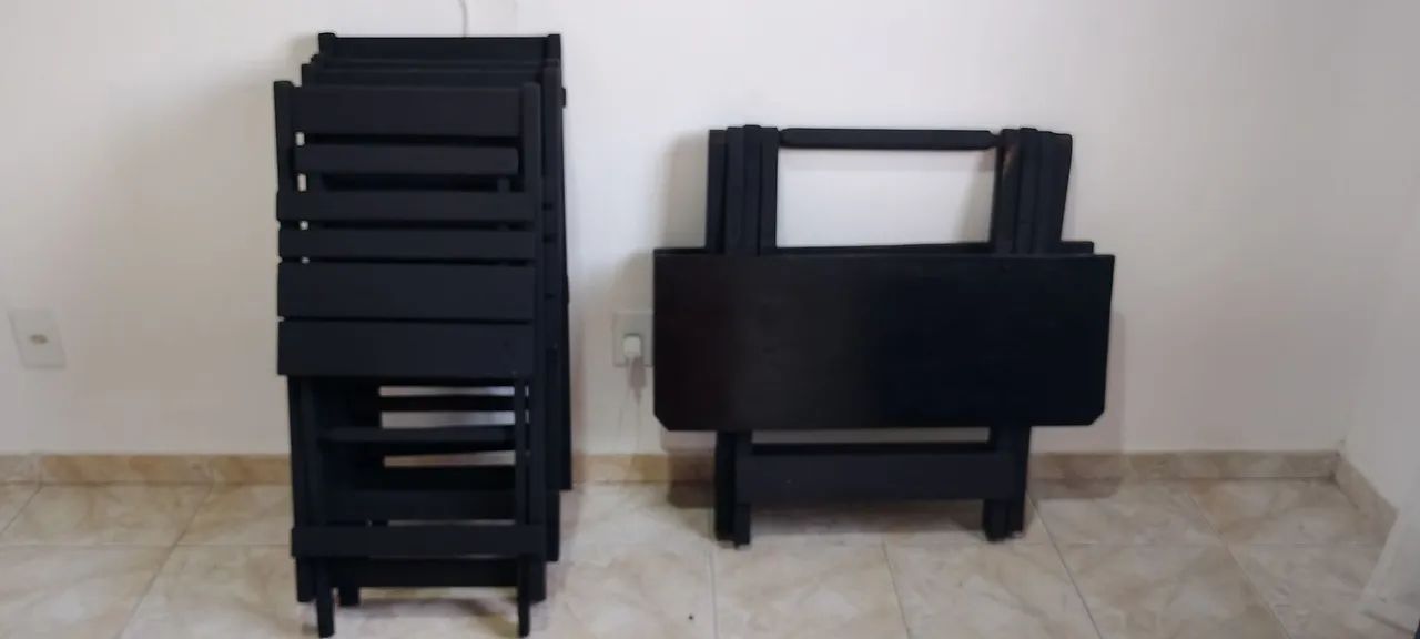 Conjunto de mesa e cadeira de madeira - Foto 2