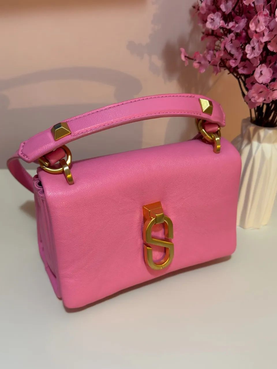 bolsa schutz pequena rosa bebê