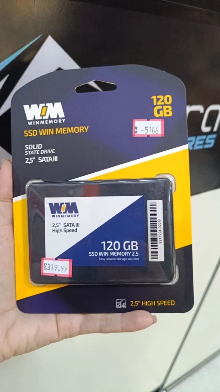 SSD 120GB SATA III Win Memory 2.5 Leitura 520MB/s Gravação 500MB/s