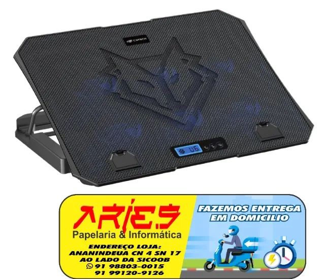 BASE GAMER COM 6 COOLER PARA NOTEBOOK ATÉ 15,6 C3TECH NBC-70BK