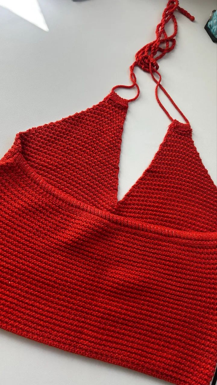 Blusa crochê laranja  - Foto 2