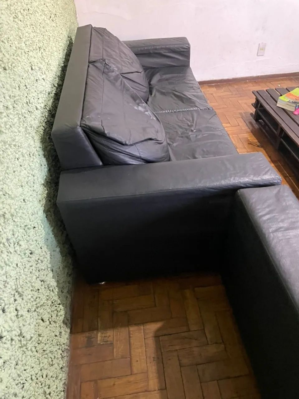 Sofá de Couro Preto (Novo) - Foto 2