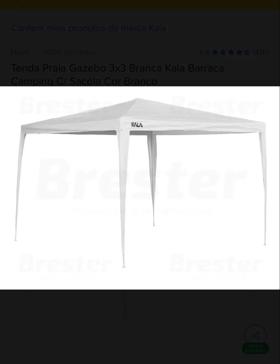 Tenda de praia usada