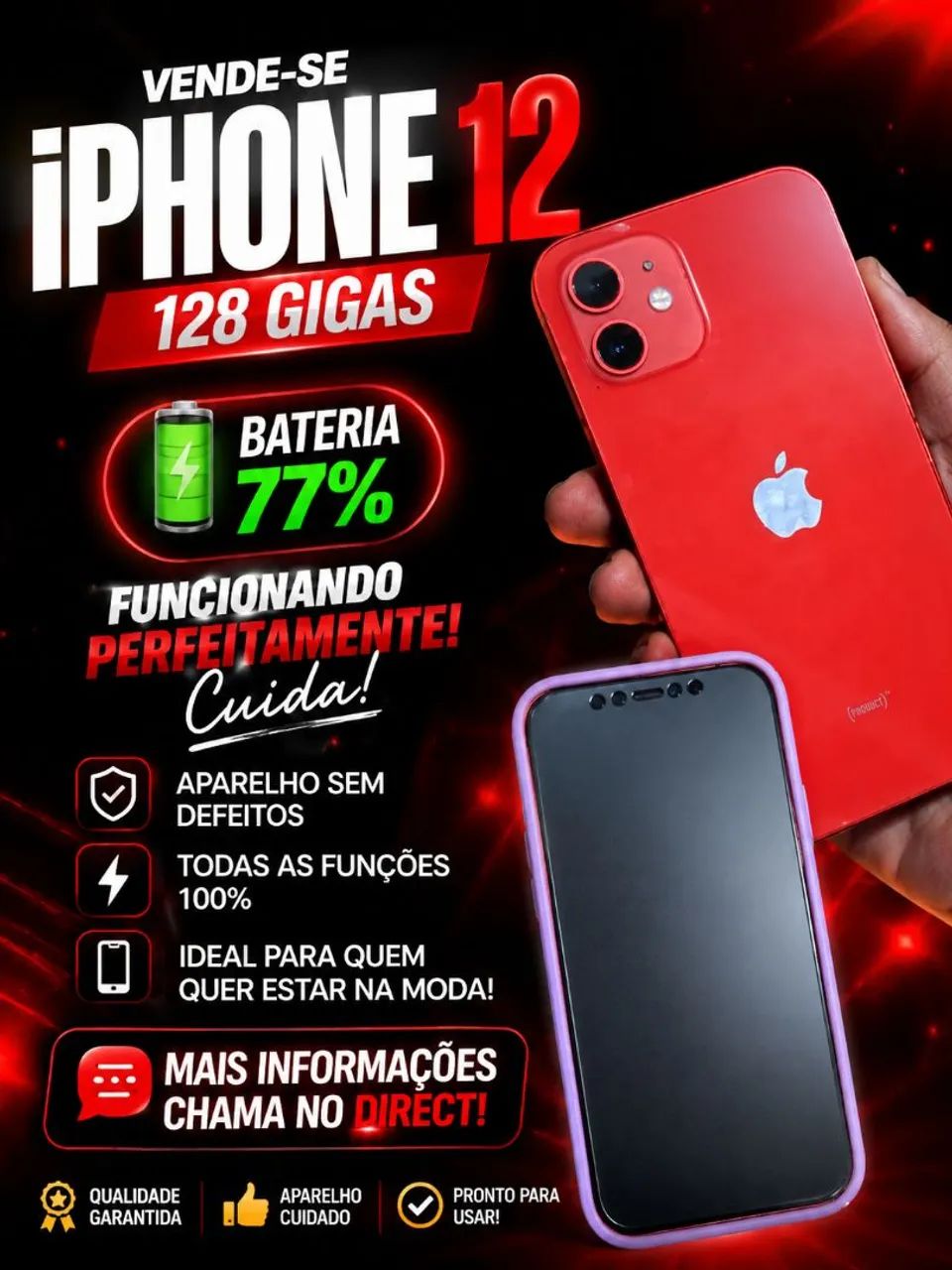 Vendo iPhone 12 de 128 gigas - Celulares e Smartphones