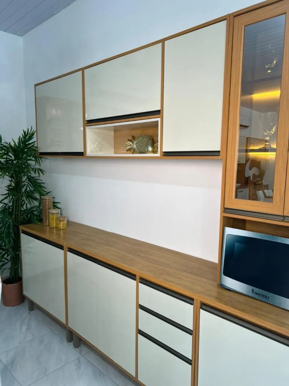 Cozinha Modular 5 Peças com Cristaleira e LED - Foto 4