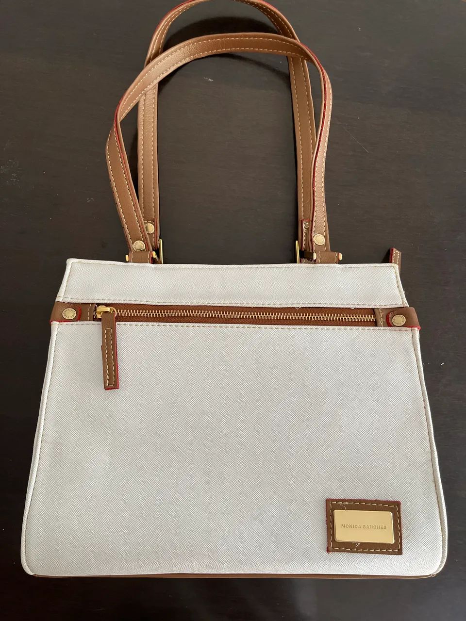 Bolsa MÔNICA SANCHES cor bege novo - Foto 2