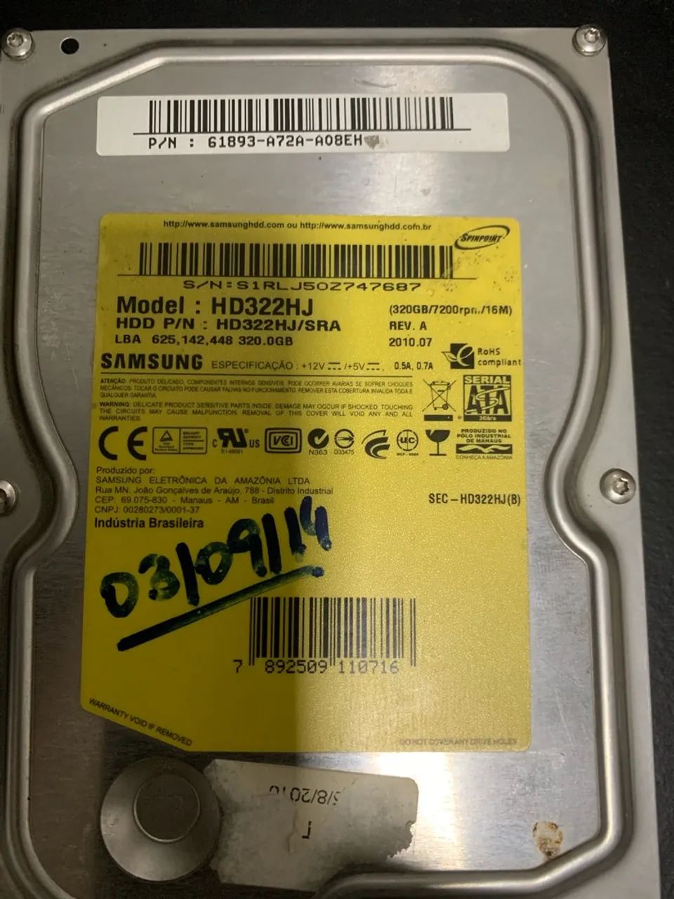 HDs Samsung 320GB (Usados e Funcionando) - Foto 2