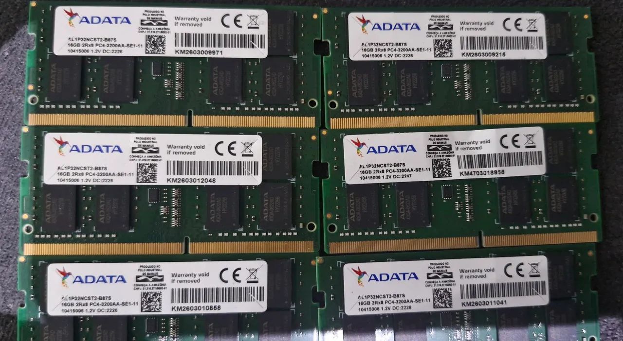 Memória notebook ddr4 16gb 3200mhz Adata