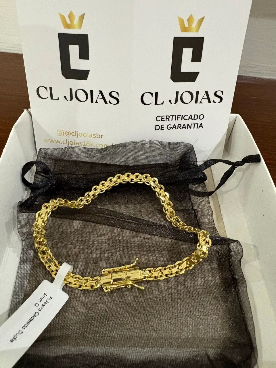 Pulseira esteira banhada a ouro 18k - Foto 2