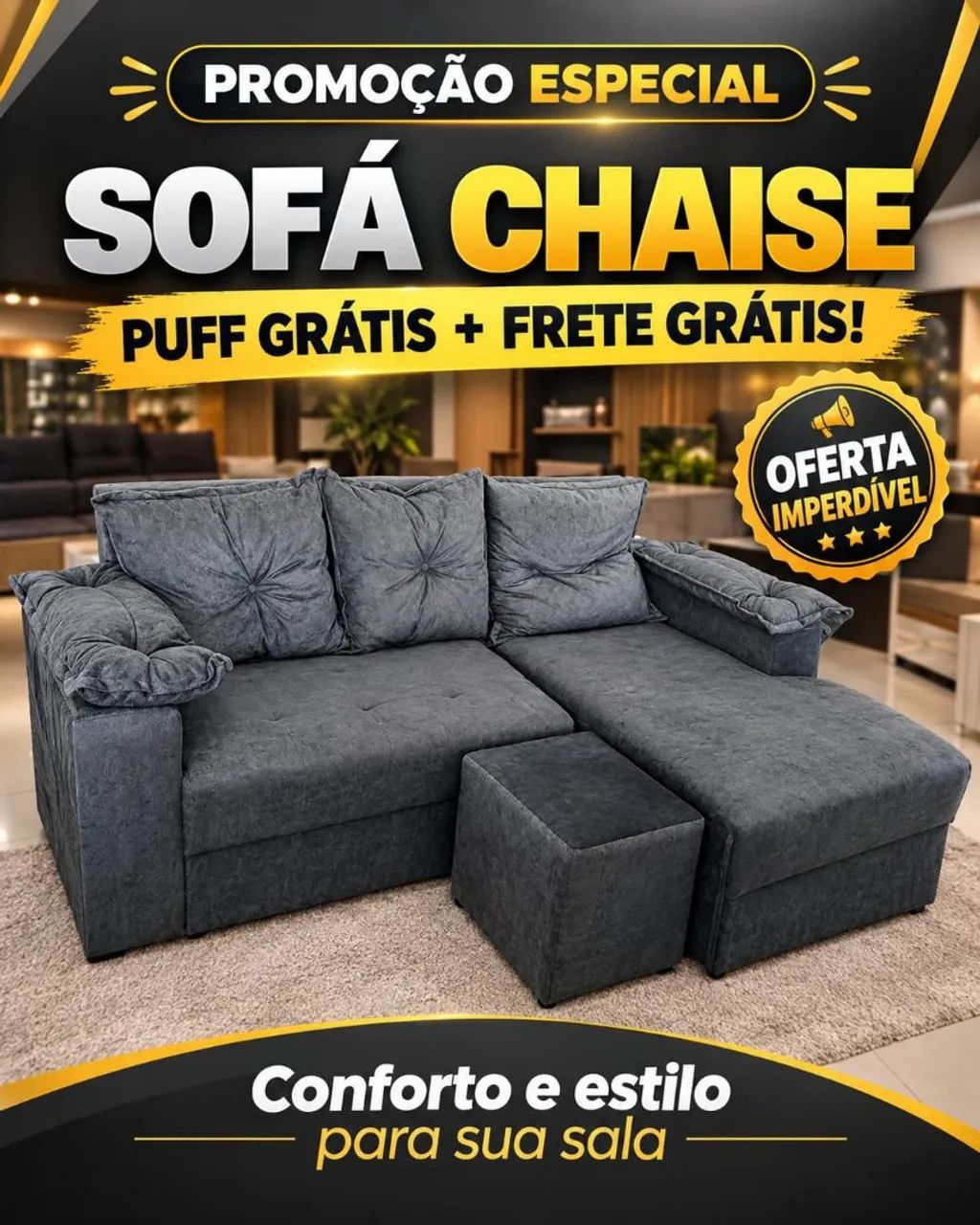 Precisando de um sofá? Temos um perfeito para você. 