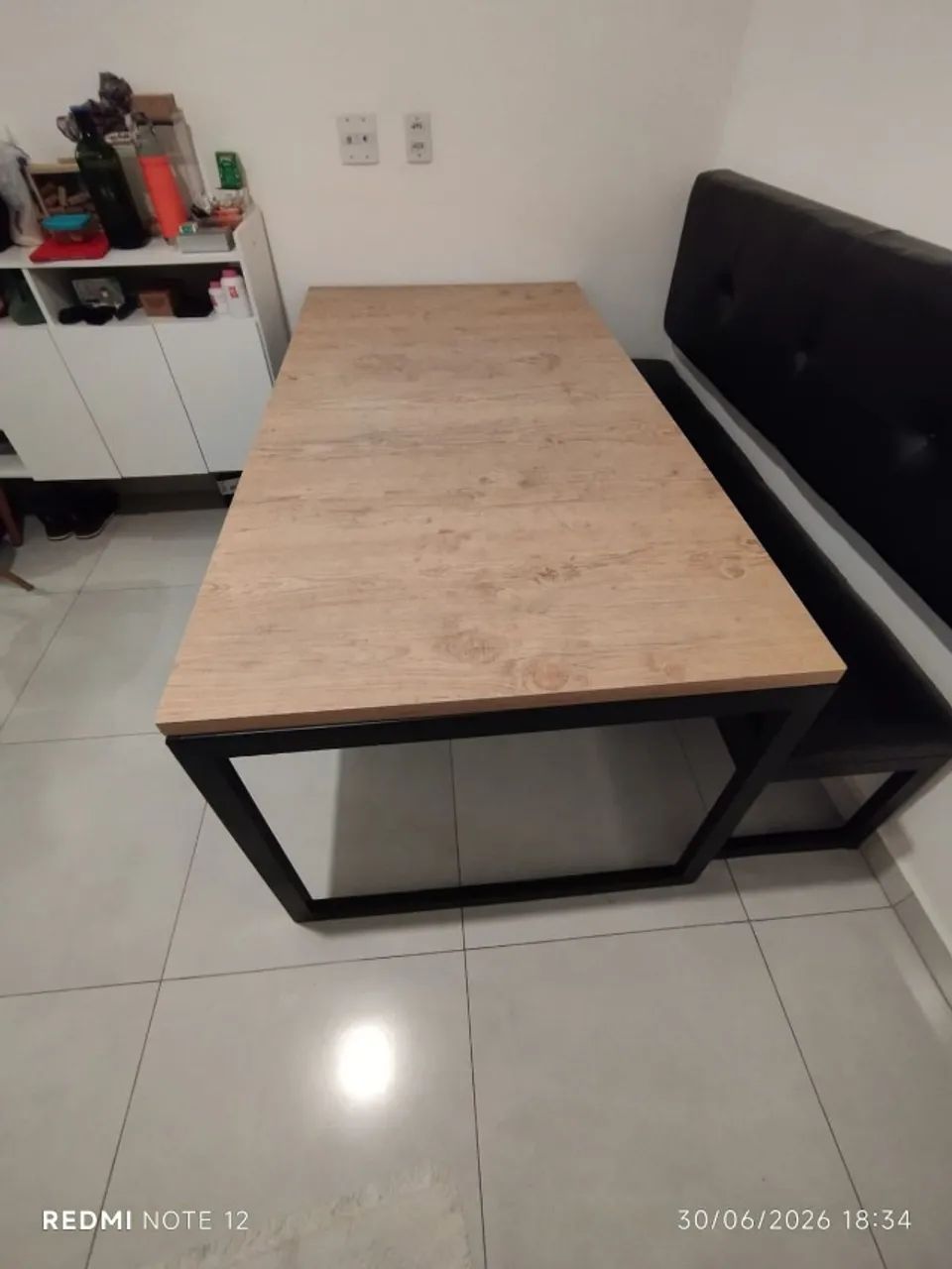 Mesa de Jantar 6 a 8 lugares MDF + Banco-Sofá  - Foto 3