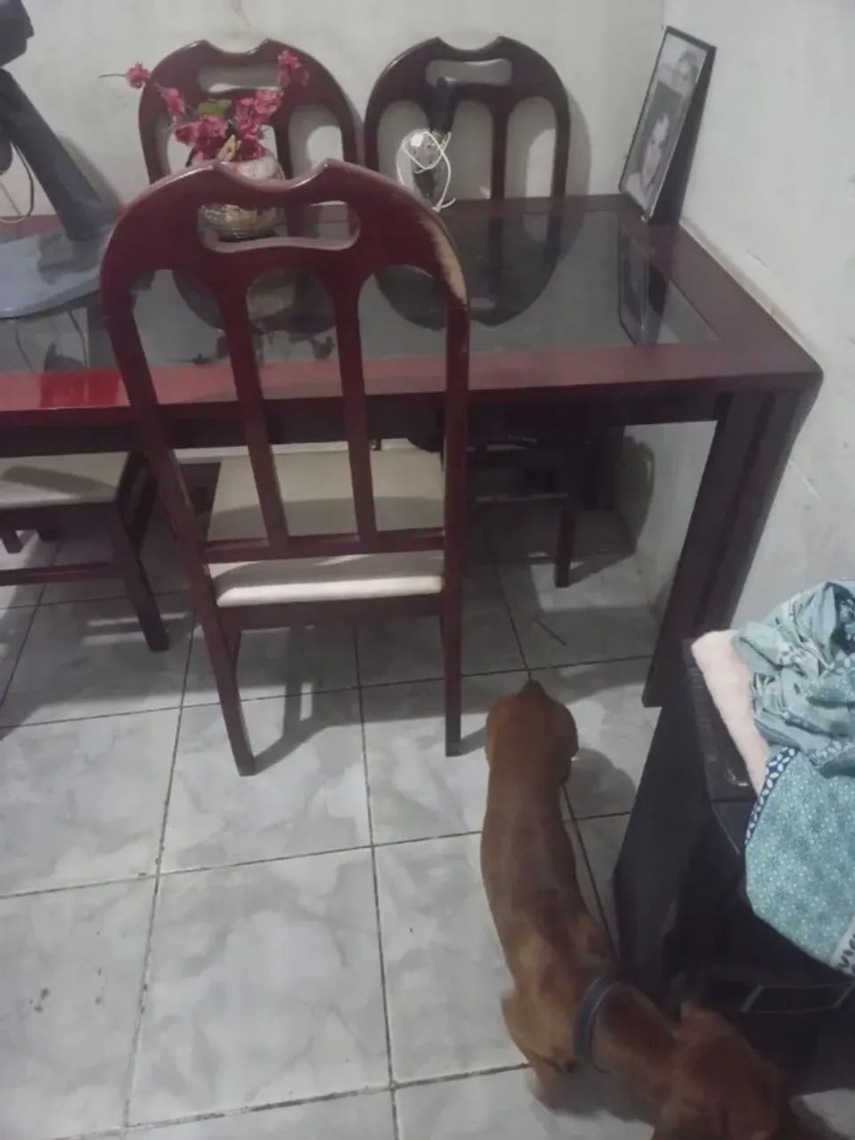 Mesa madeira Maciça com vidro - Foto 2
