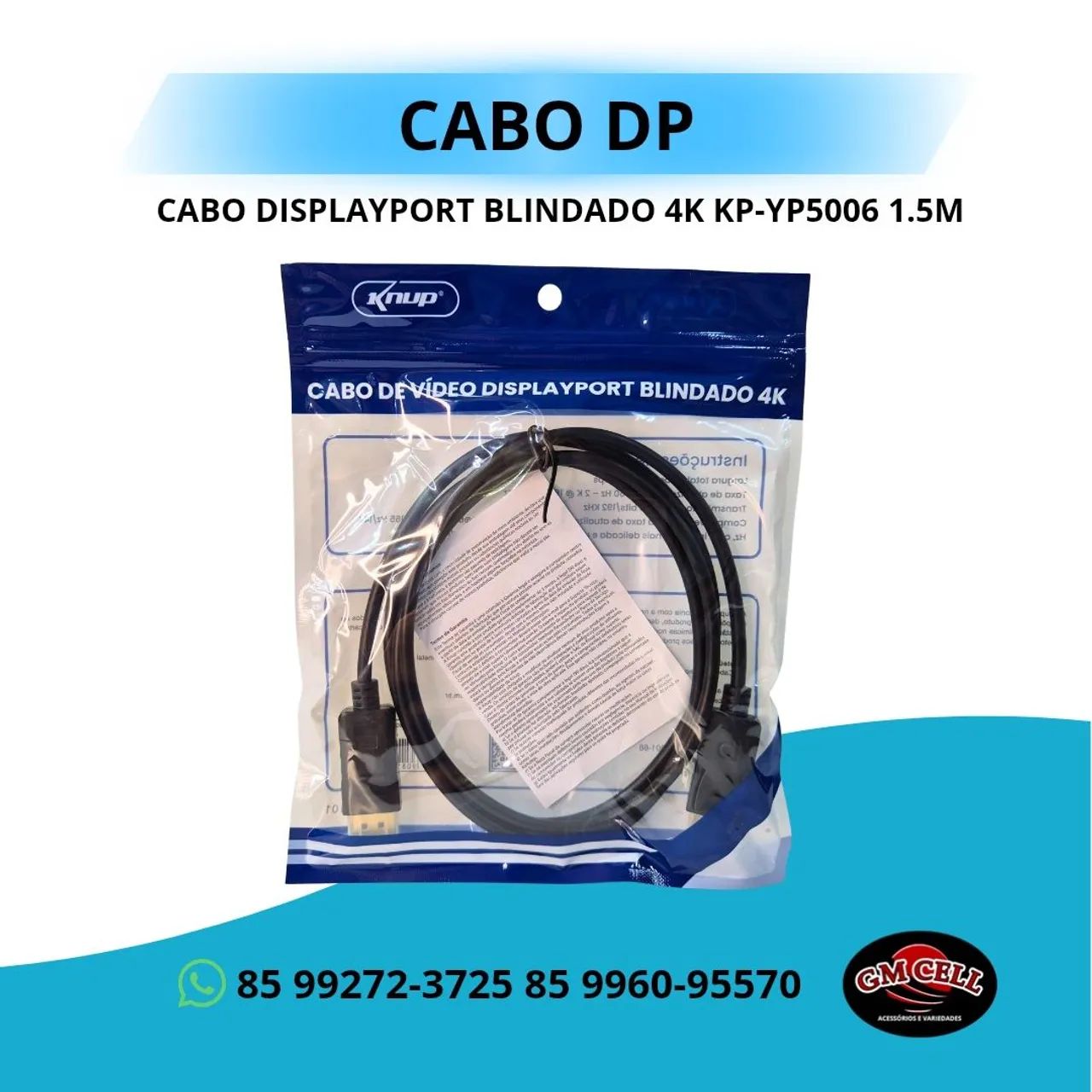 Cabo Display Port 1.50m knup 