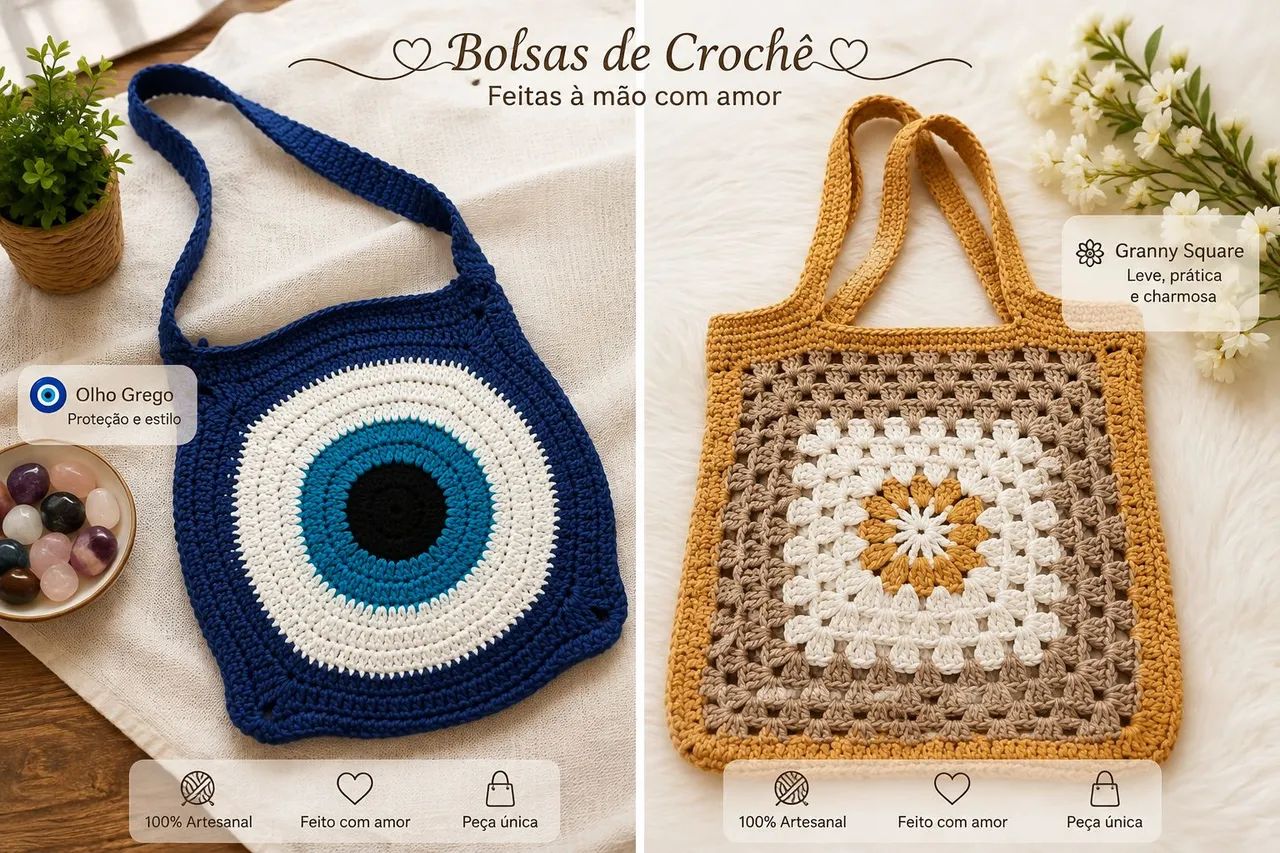 Bolsas de crochê  - Foto 4