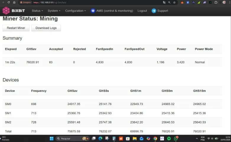 Mineradora Asic Whatsminer M31s 74th Bitcoin - Foto 3