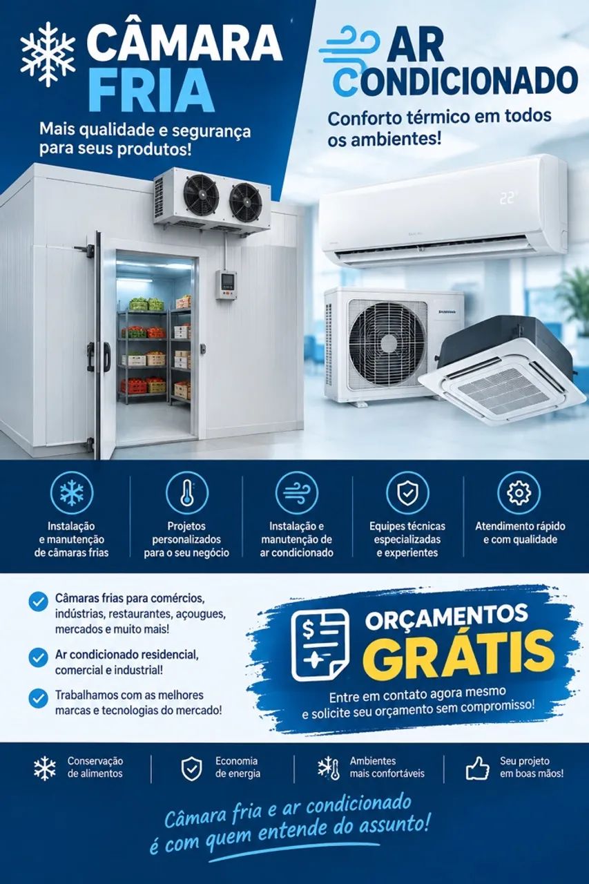 Câmara fria e ar condicionado 
