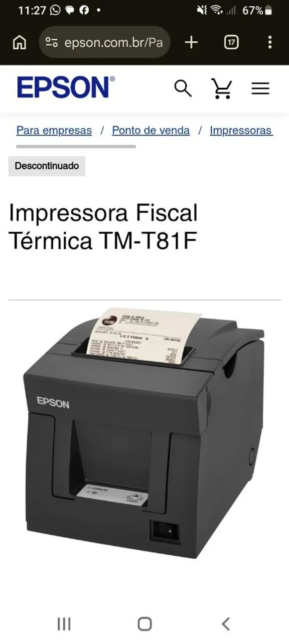 Impressora térmica Fiscal Epson  - Foto 2