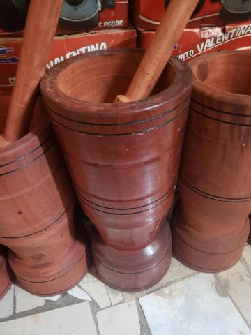 Pilão grande de madeira - Foto 5