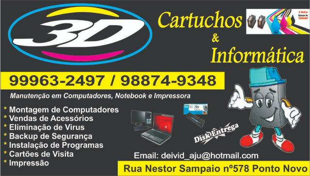 Recarga de cartuchos,tonner,manutenção em impressoras,cpu e notebook