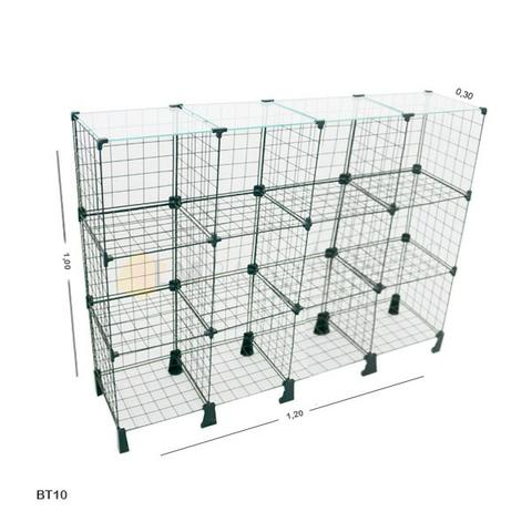Aramado 1,20 x 1,00 x 0,30 c/ tampo de vidro 12 casulos - imperdivel '