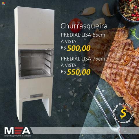 Churrasqueira pré moldada Predial de 65 e 75 cm de largura