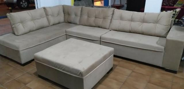 Sofa de canto gigantesco 3.32x206/ puff enorme tbm/ 1400 a vista/10x159 cartao - Foto 3