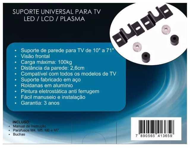 Suporte de TV Universal Fixo para TV Lcd Led de 14 a 84 Polegadas - Foto 3