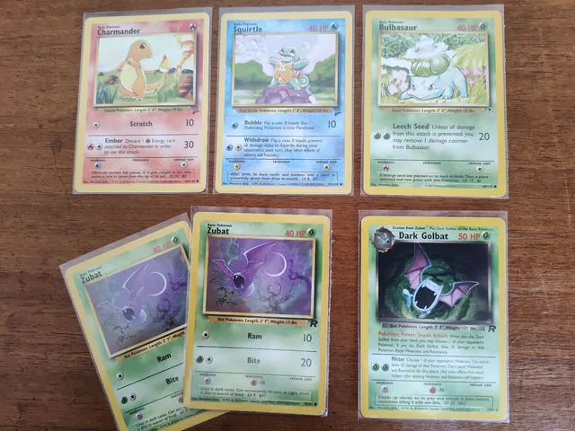 Lote de cartas dos Pokémons da primeira geração (duas raras) - Pokémon TCG  Cards (original em português)