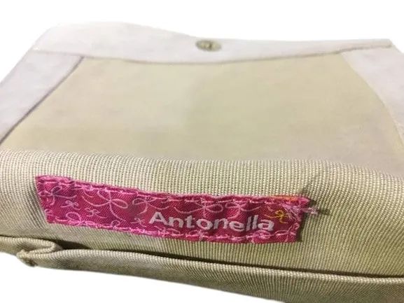 Bolsa De Couro Original Bege Dourado Da Antonella - Foto 3