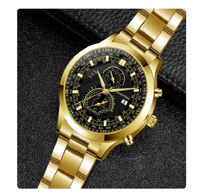 Relógio de pulso quartzo de luxo aço inoxidável, calendário luminoso relógio, moda busines - Foto 3