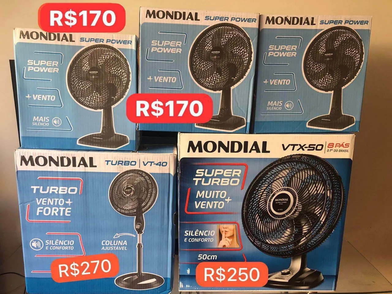 Ventilador Novo Mondial 30cm; 40cm; 50cm