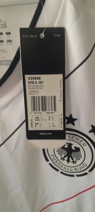 CAMISA SELECAO ALEMANHA ADIDAS EUROCOPA 2012 POLONIA UCRANIA BRANCA NOVA COM ETIQUETA - Foto 6