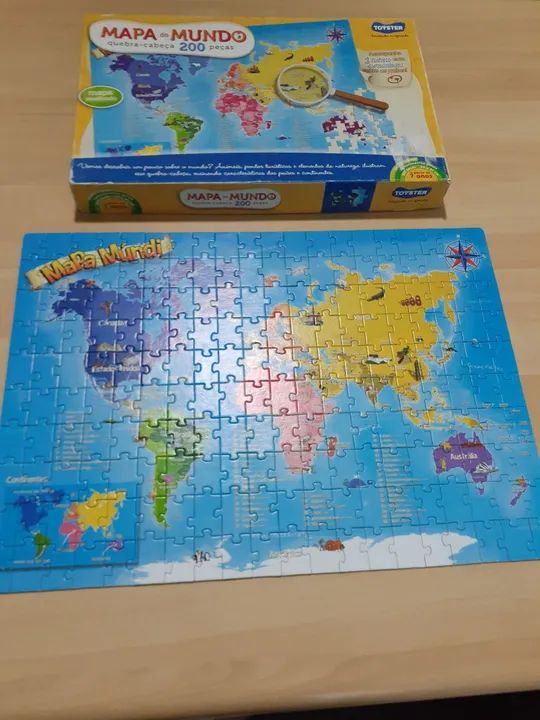 Quebra-cabeça Mapa do Mundo 200 Peças - Foto 2