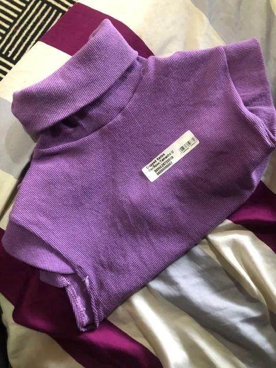 Blusa de gola alta Cropped Karina - Roxo - Foto 4