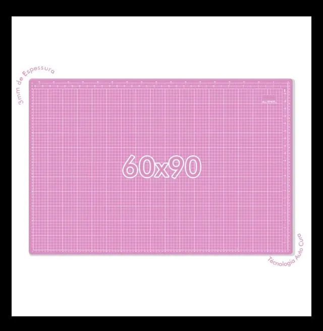 Kit Base De Corte 90x60 Régua 60 Cortador Tesoura Mini Clips Patchwork Scrapbook - Foto 2