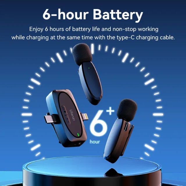 Microfone Sem Fio Ulanzi V6 3 em 1 Funciona Iphones, Android e Cameras - Foto 4